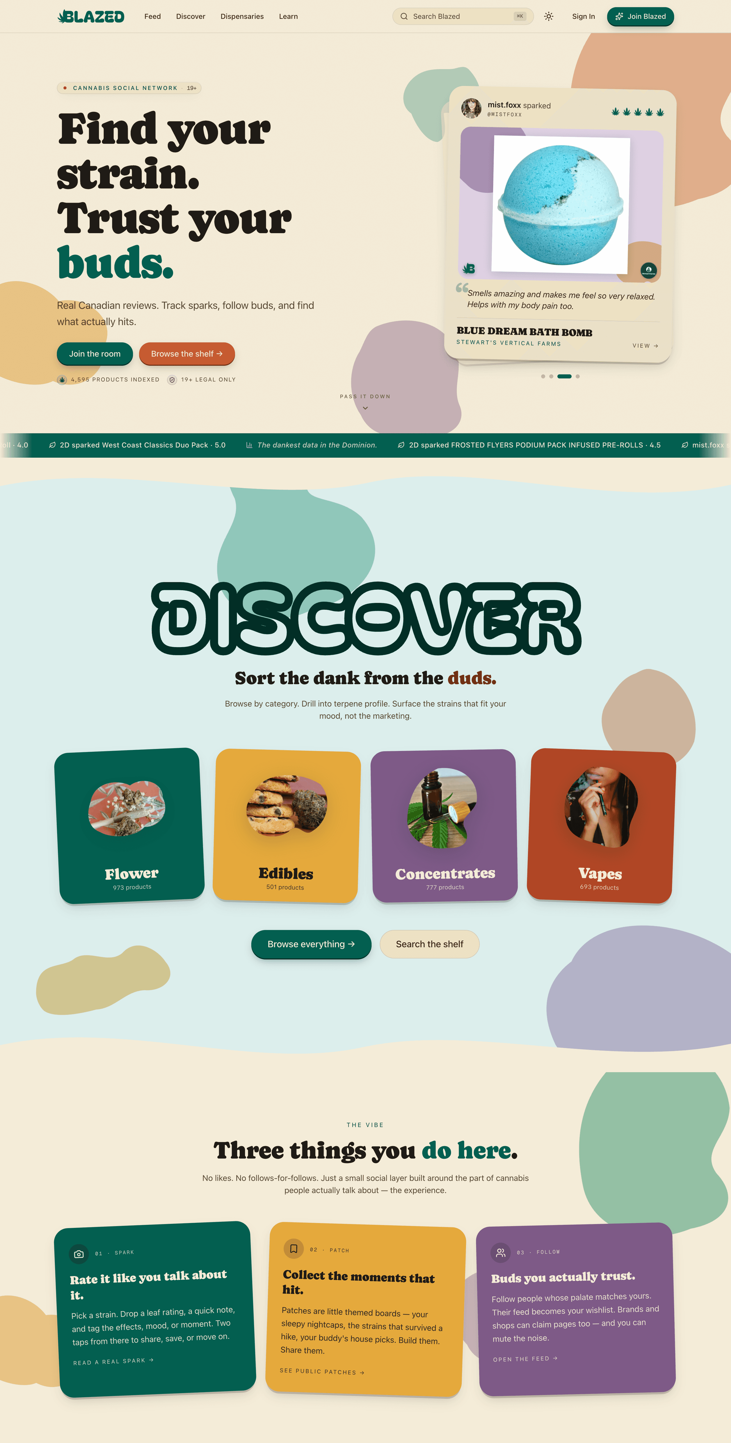 Blazed — full welcome page preview